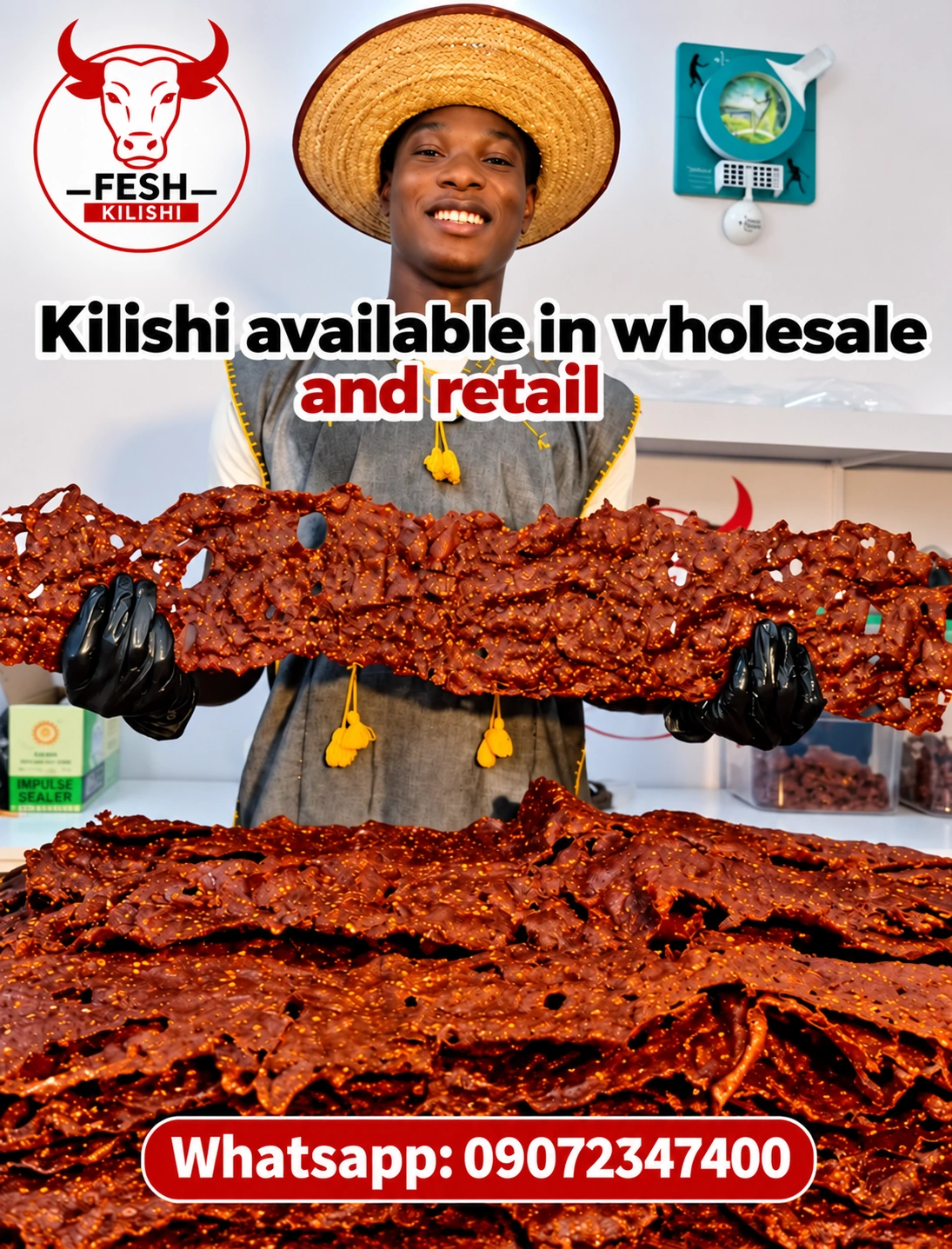 Northern Kilishi cartons prepared for commercial wholesale dispatch across Nigeria
